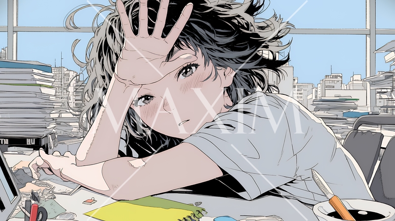 仕事で失敗をしてお手上げ状態の女性