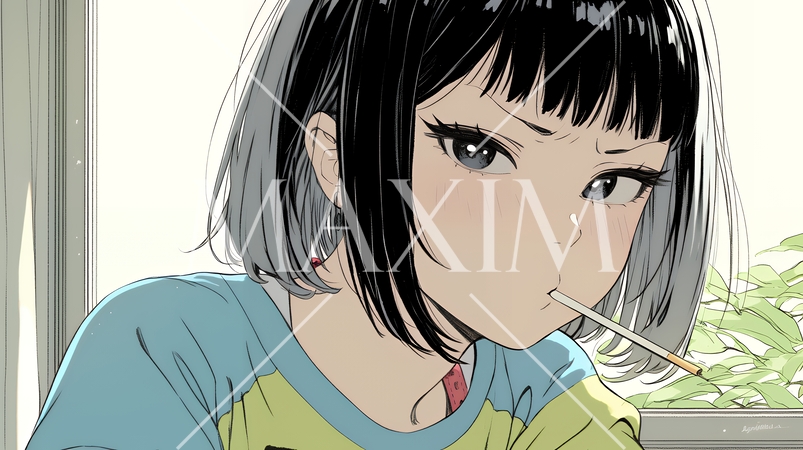 口をとがらせて不機嫌そうな顔をしている若い女性