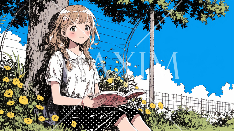 日だまりでまったりしている若い女性