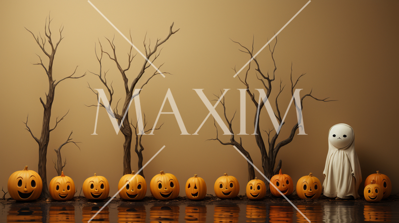 ハロウィンの基本的要素を捉えたミニマルアート（minimalism）な表現：精緻CG