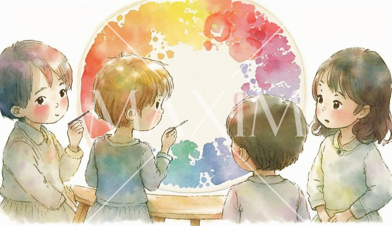 小グループ勉強会中の子供達