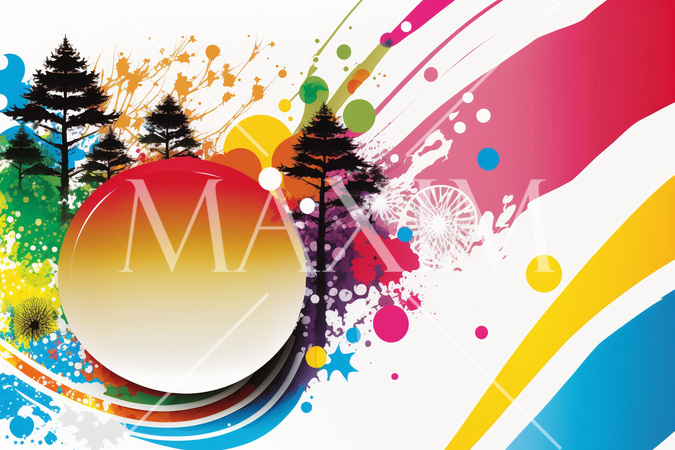 年賀状の図版：初日の出、梅、松、松竹梅