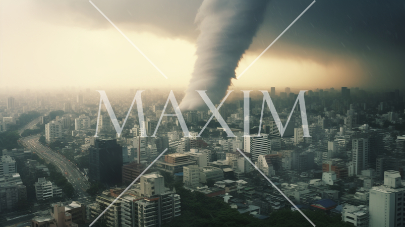 大都市を襲う竜巻