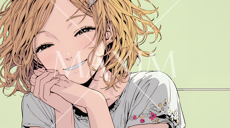 にっこり笑って手を合わせて「お願い」と甘える若い女性