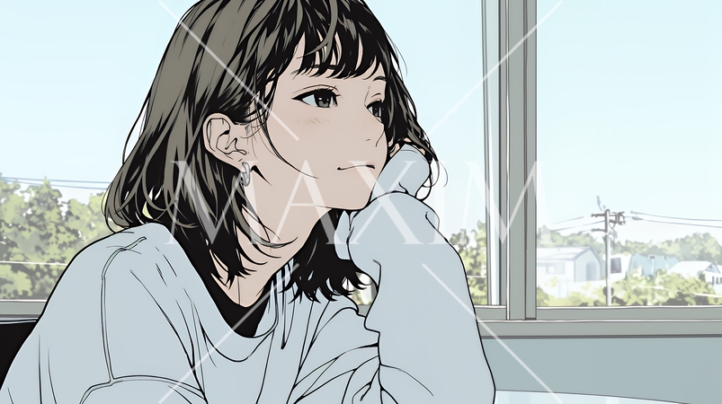 会議で発表している男性に魅了され、新しい恋の予感を抱いた若い女性