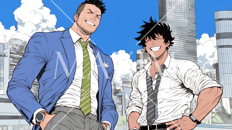 仕事が成功して喜びいっぱいのビジネスパーソン