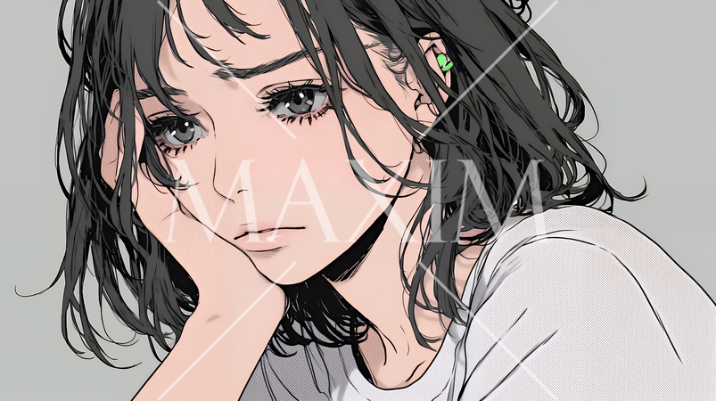 罪悪感に苛まれ、深く反省する若い女性