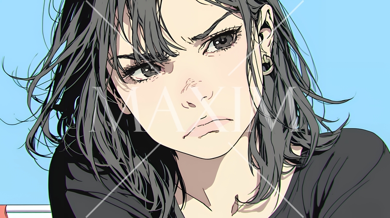 嫌悪の表情を浮かべている若い女性