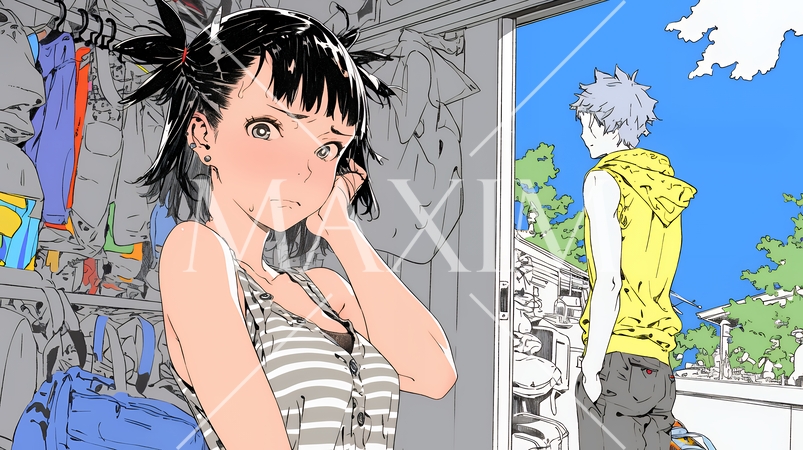 恥ずかしがって顔を赤らめている女性（異性を意識して？）