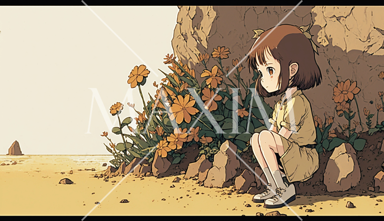 まかぬ種は生えぬ：花の種をまいていなにのに、毎日のように早く芽が出ろと眺めている少女