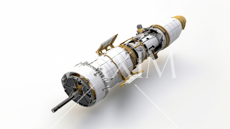 人工衛星（白背景イメージ絵）精緻CG