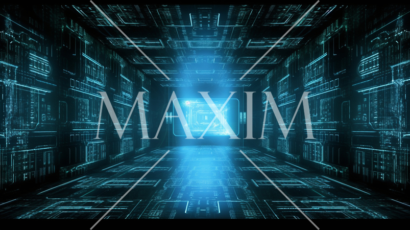 電脳世界に飛び込むイメージの背景画像：精緻CG画像