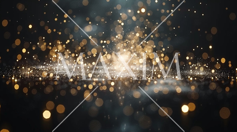 黒い背景にちりばめられた金箔に光が乱反射しているソフトフォーカスなCG画像