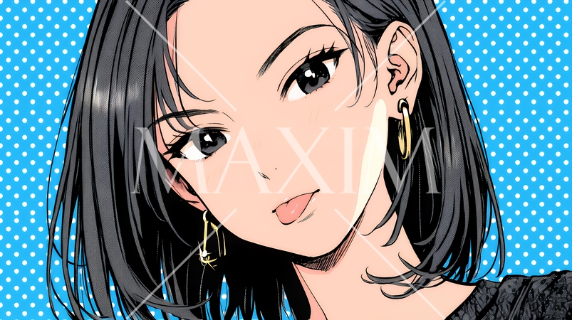 舌をちょっと出して（てへぺろ風）おどけている若い女性