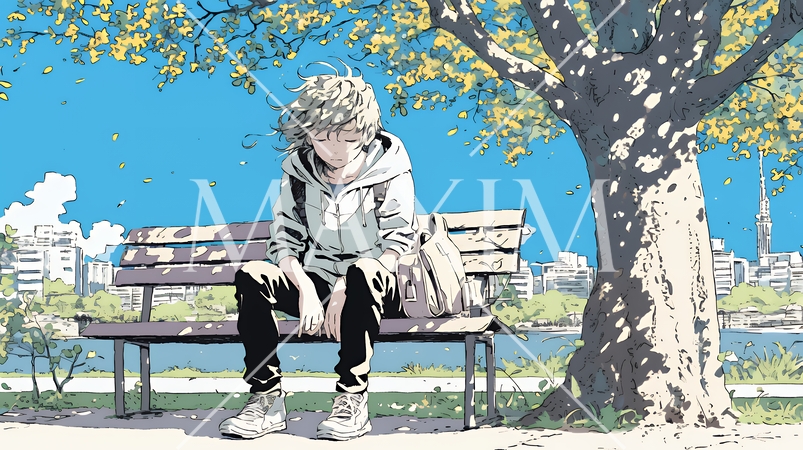 5月病の若い男子大学生