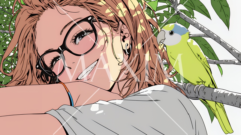 ポジティな気持ちが一杯で、笑顔一杯の若い女性：人と接するときに自然と微笑んだり、表情が柔らかい。