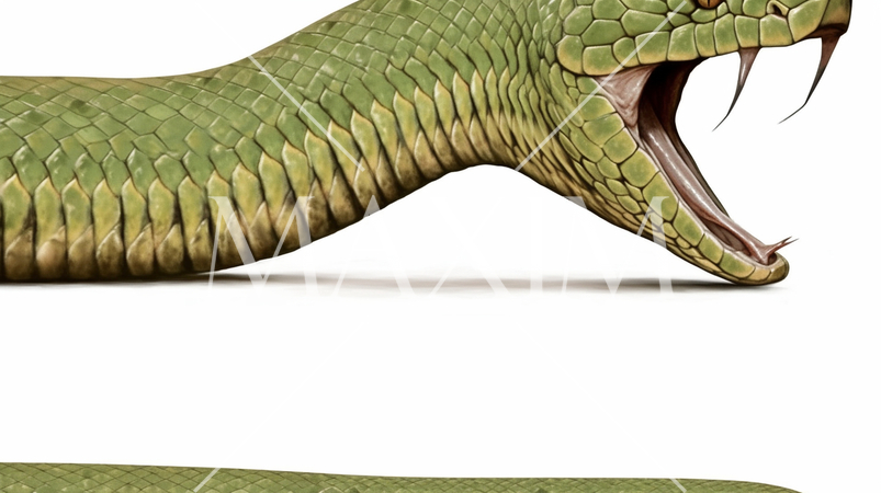 蛇のクローズアップ：コピースペースあり