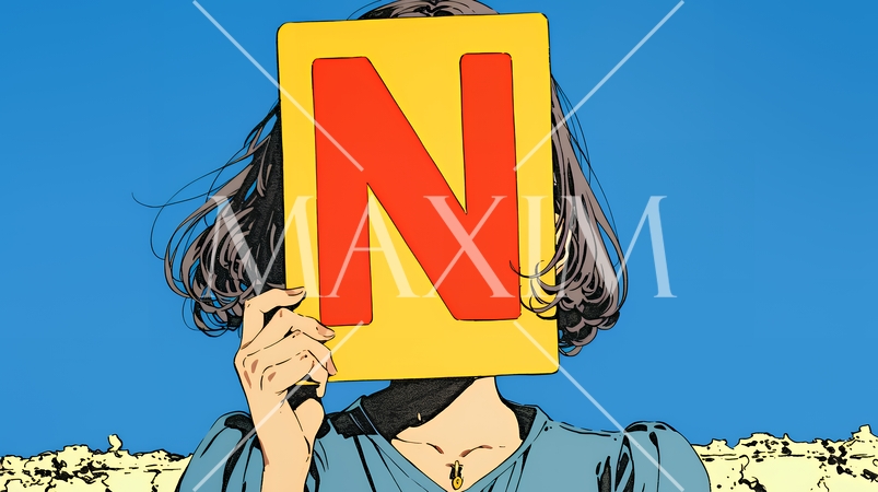 Noのレッドカードサインを出している女性