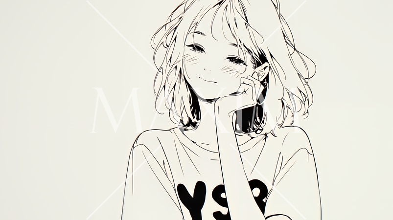 満面の笑みでYesと言っている若い女性（シンプルな色使い）