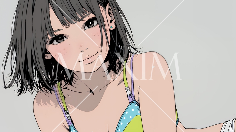 着替え中の若い女性