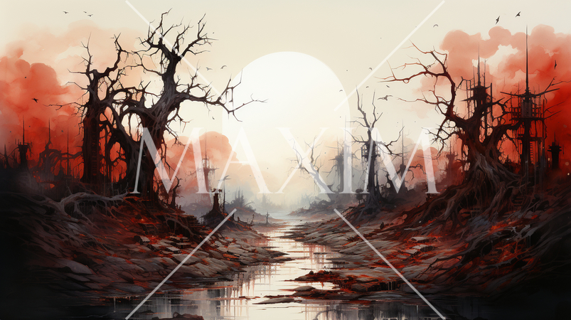 血塗られたハロウィン（Bloody_Halloween）：水彩画