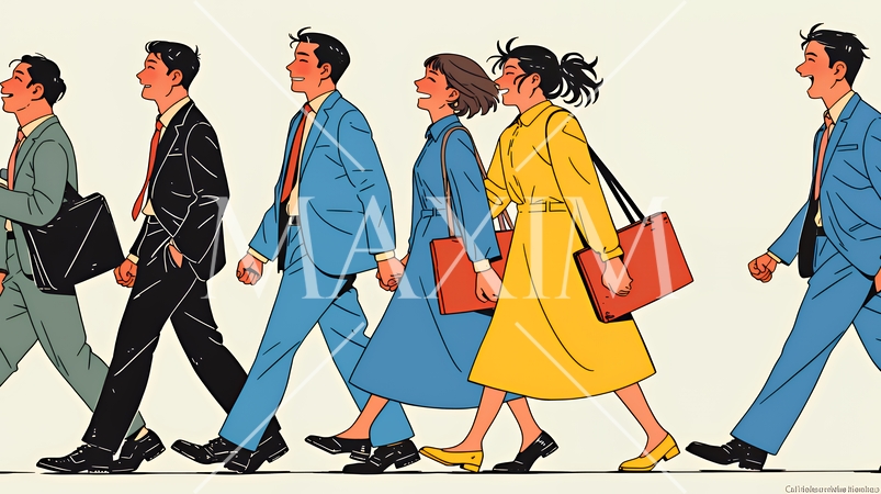 定時退社で帰宅を喜ぶ会社員｜ワークライフバランスと働き方改革のビジネスイメージ