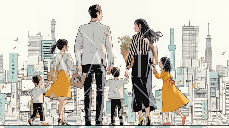 ワーク・ライフ・バランス：ビジネスパーソンが仕事と家庭のバランスをとっている