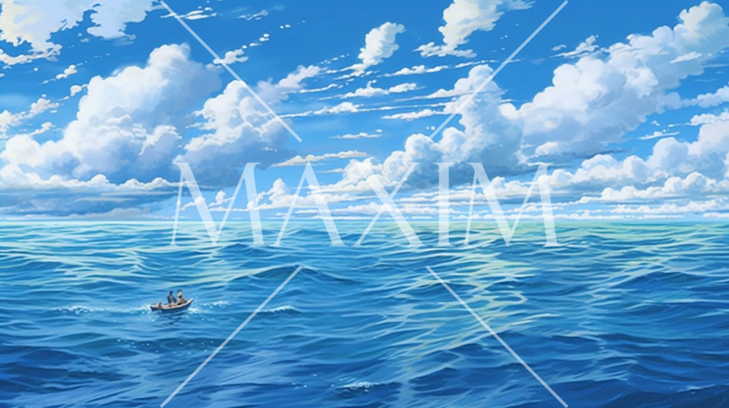 夏の海と空のイラスト