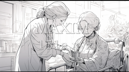 看護ケア（看護師）（イラストID:9005499-19084）