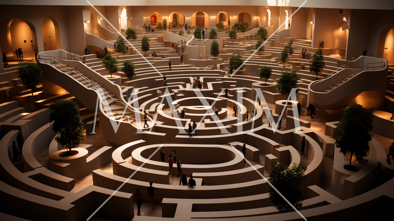 迷路のような近代建築（想像）