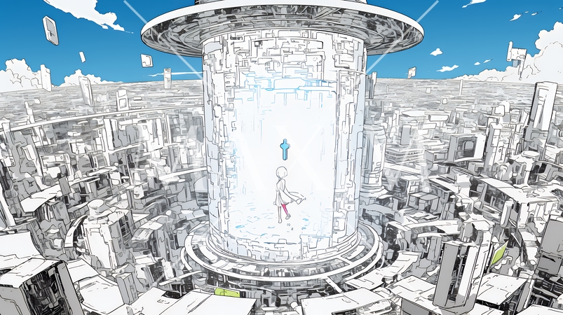 プライバシー・ポリシーやセキュリティー・ポリシーを表す堅牢な門と門番のイメージ