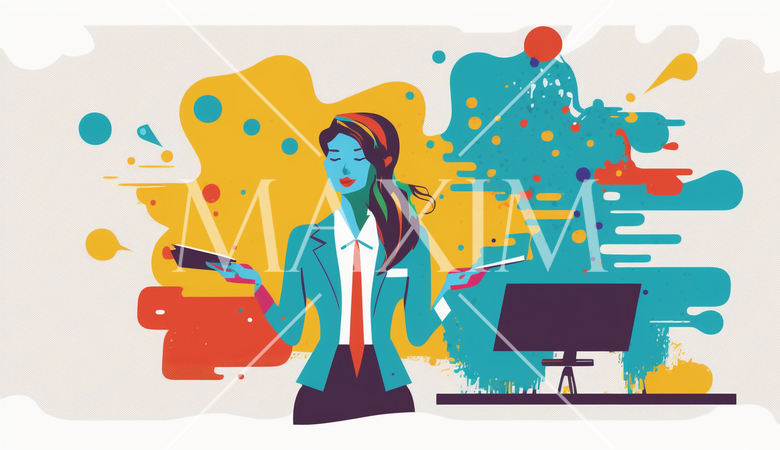 仕事の教育とトレーニングの女性インストラクター：ビジネススキルの向上、トレーニングセッション。