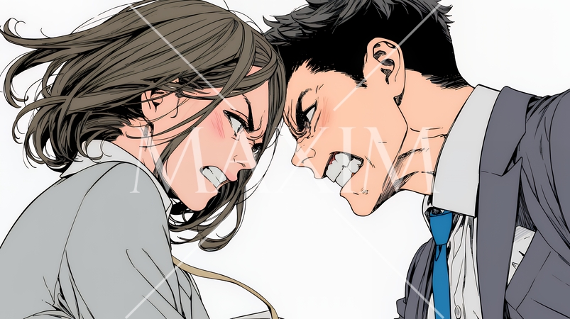 オフィスで言い争いをしているビジネスパーソン