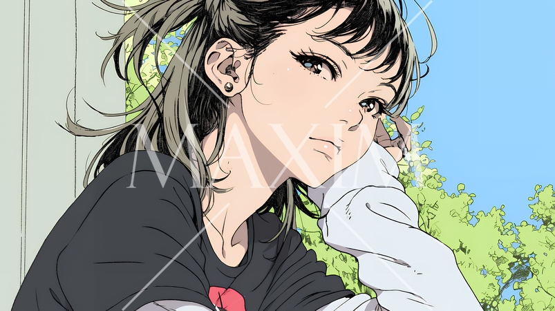 疑問や心配事、不快感、不満などを感じを感じて眉を潜めている若い女性