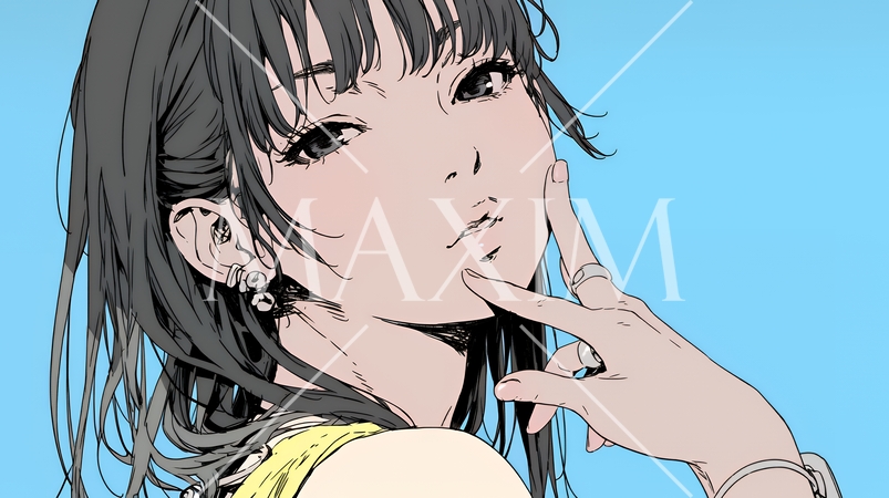 投げキッスをしている若い女性