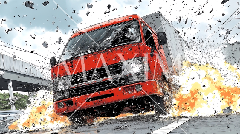 街中での自動車事故