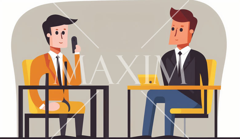 仕事のインタビュー：採用面接や1:1のミーティング。