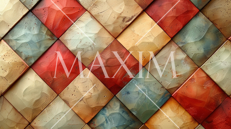 チェック背景: 小さな正方形が交差したパターンで、クラシカルなデザインに適す