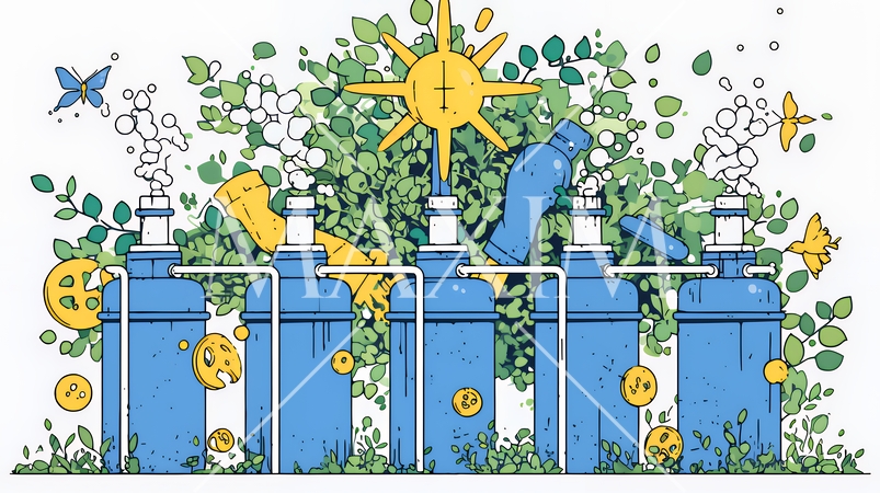 ESG経営とサステナビリティのビジネスコンセプト｜環境・社会・ガバナンスを表す企業向けイラスト