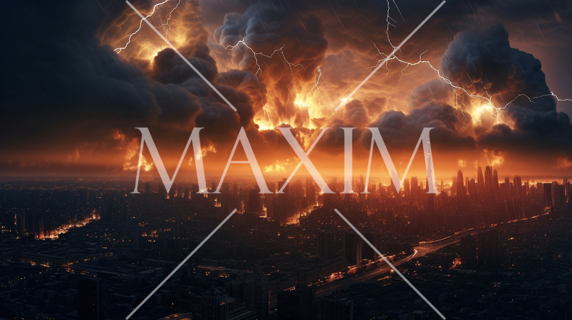 宇宙からの侵略者が大都市上空にやってきた