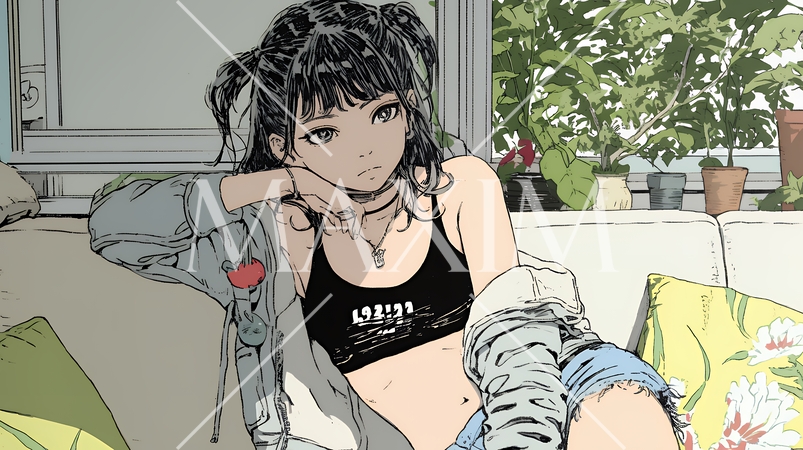 腹痛（生理痛）に苦しむ若い女性