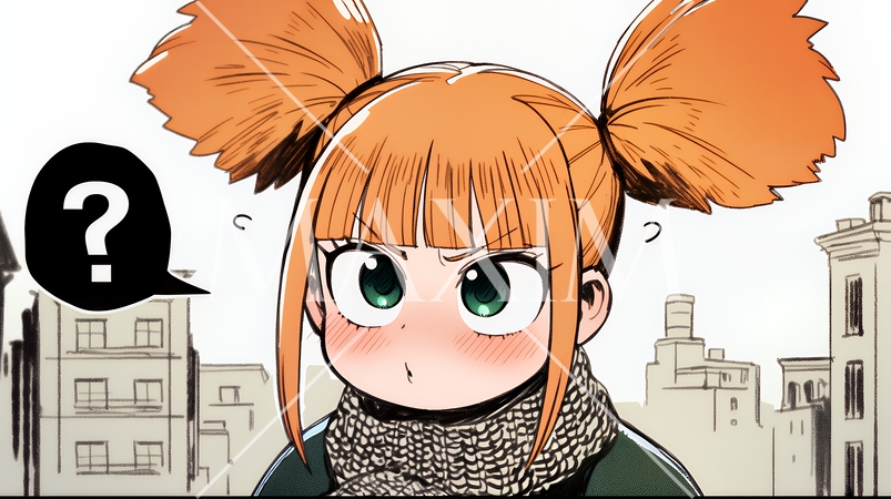 クエスチョンマークのある場面：頭の中にクエスチョンマークが生まれている