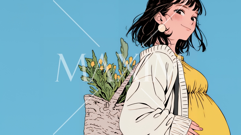 妊娠している若い女性