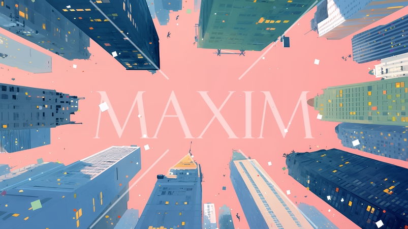 大都市のビル街（ポップでキュートな表現）