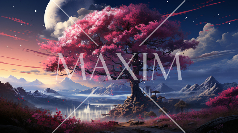 桃源郷：桃・梅・桜の花が咲き乱れる里