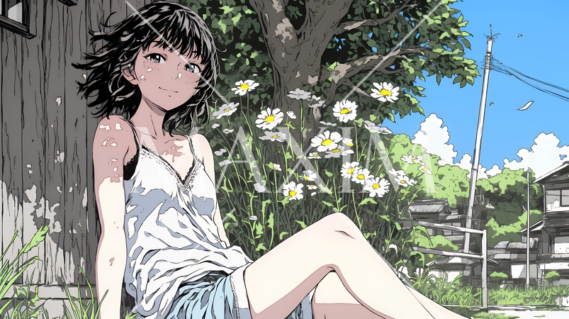 キャミソール姿の若い女性  /  Young Woman in a Camisole Top