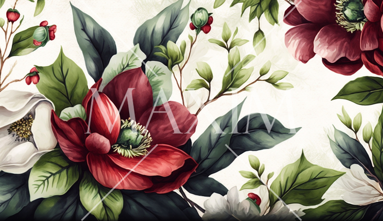 クリスマスローズの花の水彩画