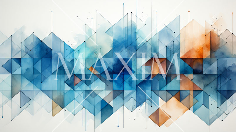 青基調のシンプルで賑やか幾何学的な水彩画背景