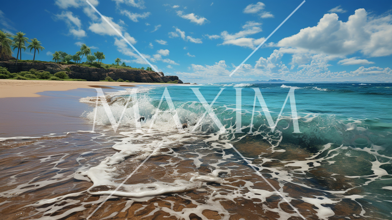 南国の海岸と青い海と青い空