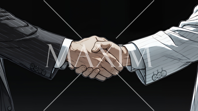 握手をしているビジネスパーソンたち